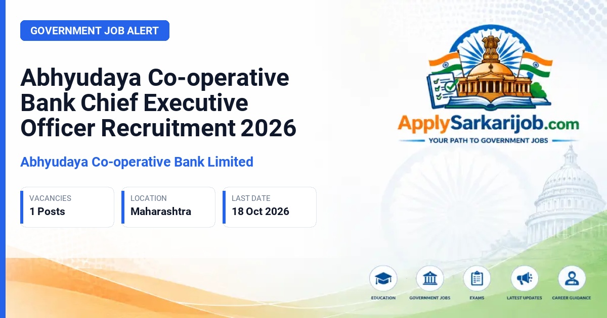 Abhyudaya Co-operative Bank Limited - Chief Executive Officer Official Notification Poster & Schedule