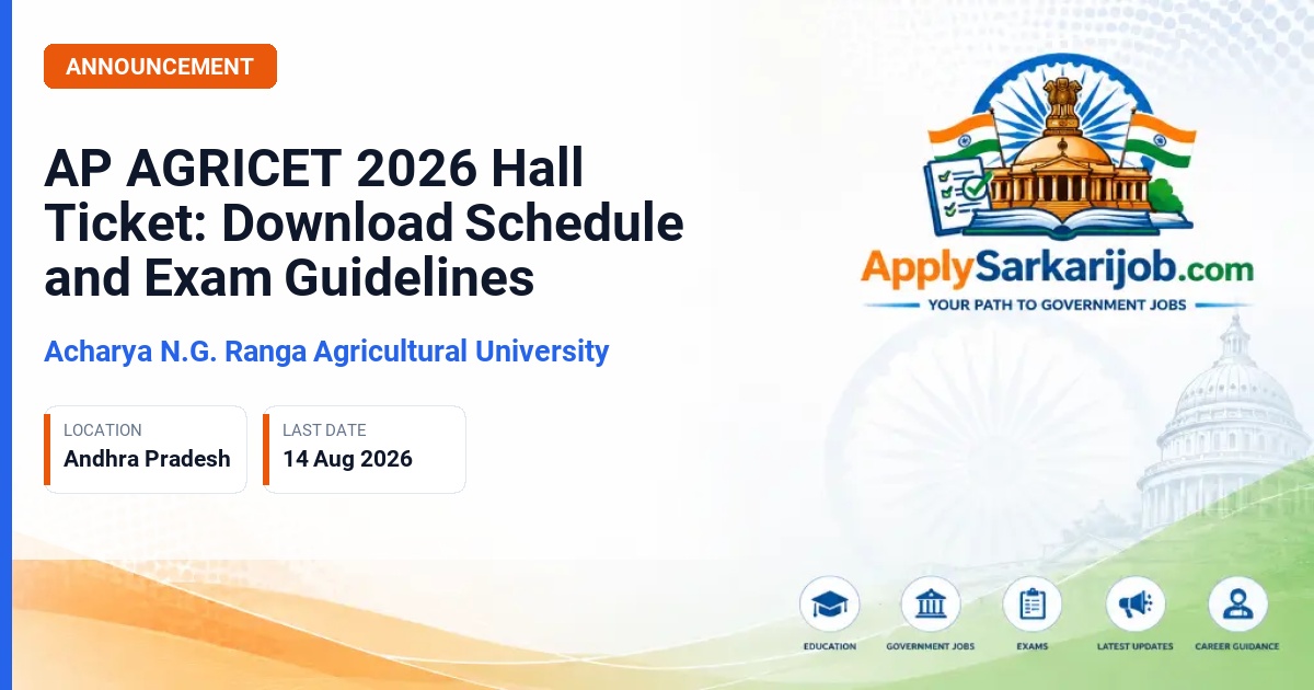 Acharya N.G. Ranga Agricultural University - B.Sc. (Hons.) Agriculture Admission Official Notification Poster & Schedule