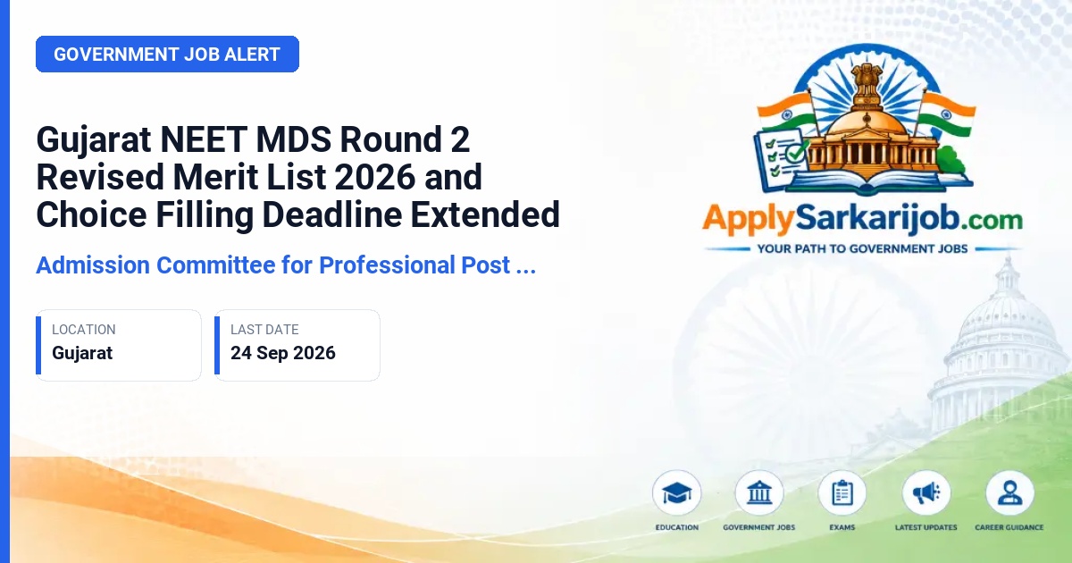 Admission Committee for Professional Post Graduate Medical Educational Courses (ACPPGMEC) - NEET MDS Round 2 Counselling Official Notification Poster & Schedule