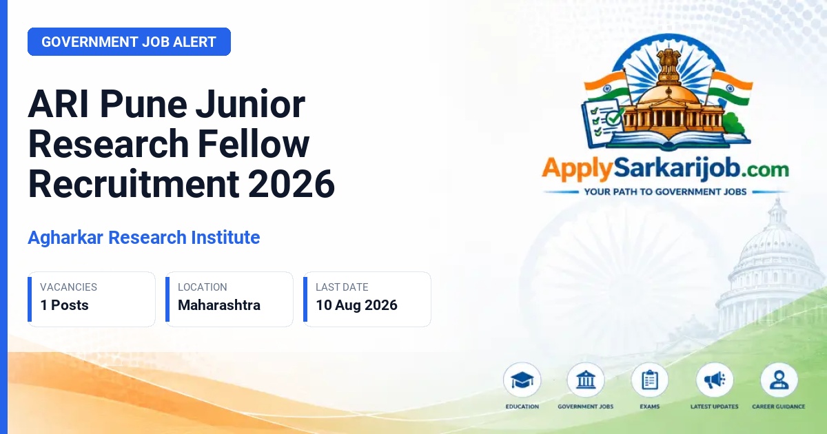 Agharkar Research Institute - Junior Research Fellow Official Notification Poster & Schedule