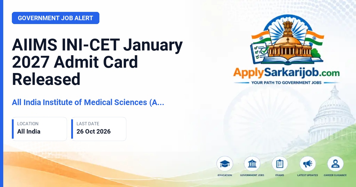 All India Institute of Medical Sciences (AIIMS) - INI-CET Official Notification Poster & Schedule