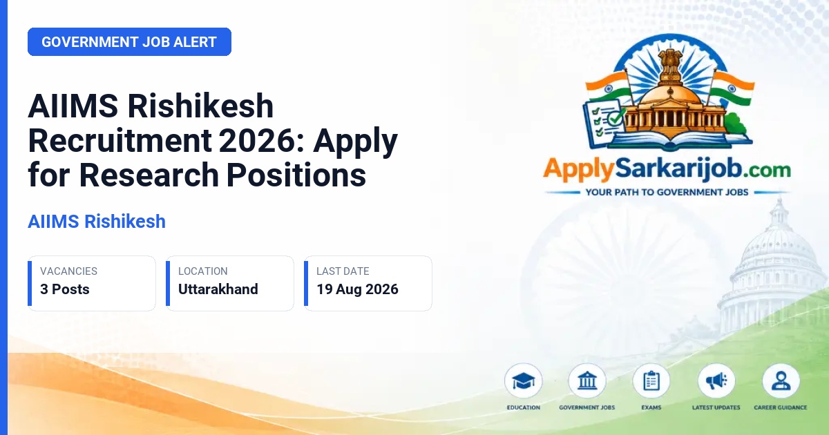 AIIMS Rishikesh - Program Manager, Research Associate, Field Investigator, Research Assistant Official Notification Poster & Schedule