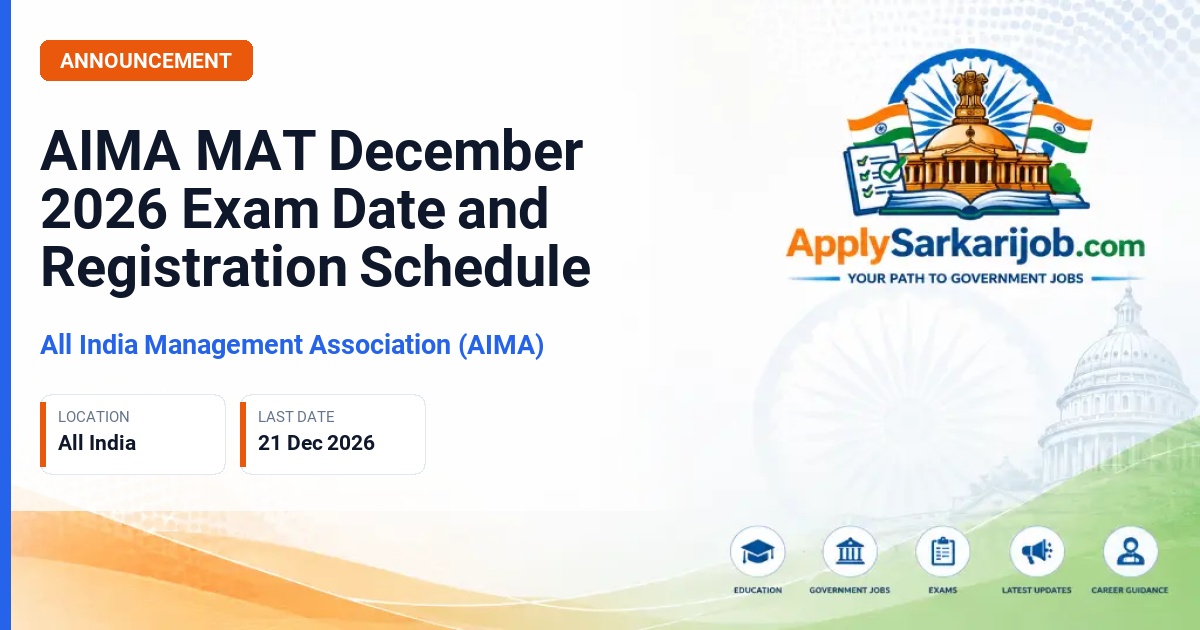 All India Management Association (AIMA) - Management Aptitude Test Official Notification Poster & Schedule