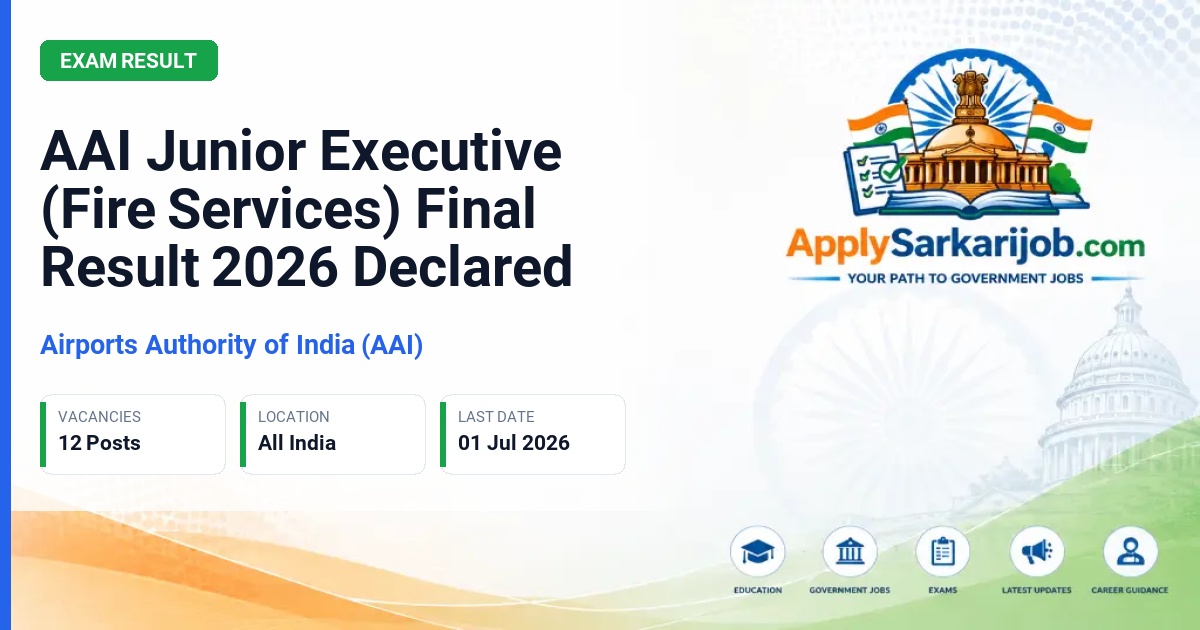 Airports Authority of India (AAI) - Junior Executive (Fire Services) Official Notification Poster & Schedule