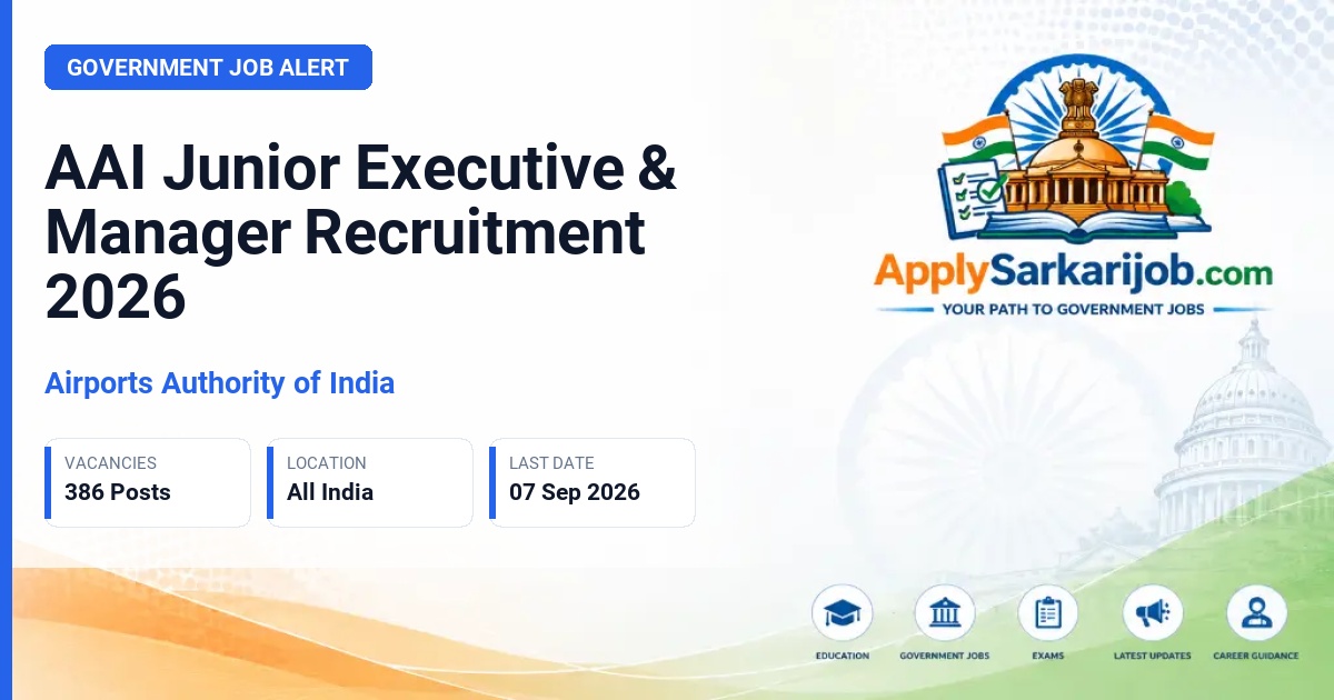 Airports Authority of India - Junior Executive & Manager Official Notification Poster & Schedule