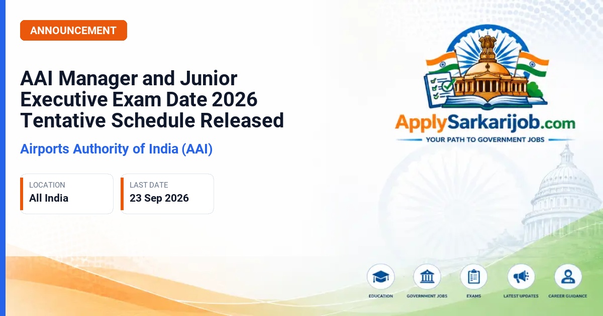 Airports Authority of India (AAI) - Manager and Junior Executive Official Notification Poster & Schedule