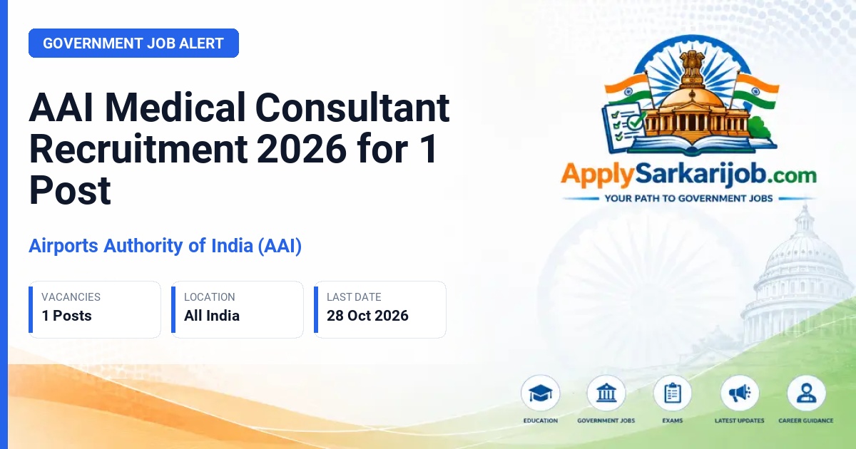 Airports Authority of India (AAI) - Medical Consultant (Non Specialist Doctor) Official Notification Poster & Schedule