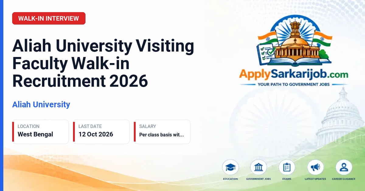 Aliah University - Visiting Faculty Official Notification Poster & Schedule