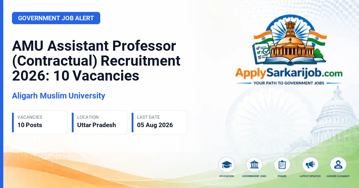 Aligarh Muslim University - Assistant Professor (Contractual) Official Notification Poster & Schedule
