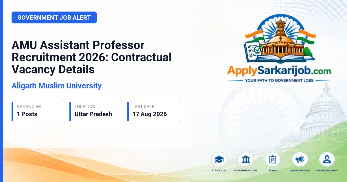 Aligarh Muslim University - Assistant Professor (Contractual) Official Notification Poster & Schedule