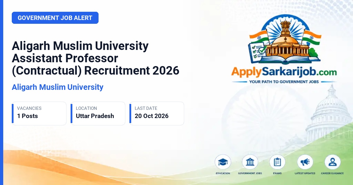 Aligarh Muslim University - Assistant Professor (Contractual) Official Notification Poster & Schedule