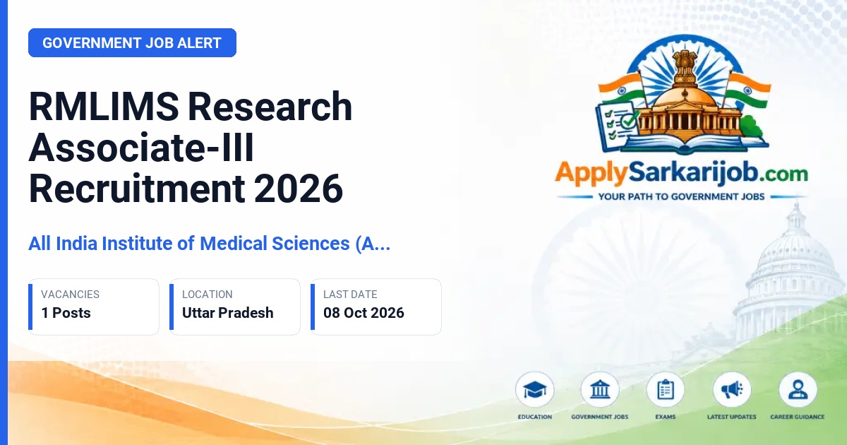 All India Institute of Medical Sciences (AIIMS) New Delhi - Research Associate-III Official Notification Poster & Schedule