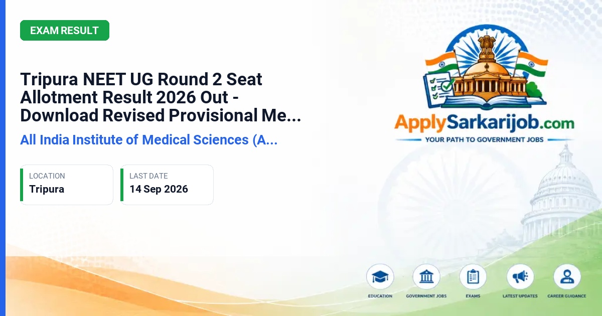 All India Institute of Medical Sciences (AIIMS) New Delhi - Tripura NEET UG 2026 Round 2 Counselling Official Notification Poster & Schedule