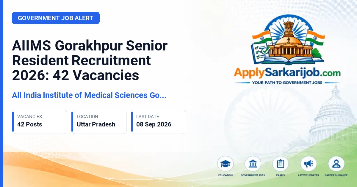 All India Institute of Medical Sciences Gorakhpur - Senior Resident Official Notification Poster & Schedule