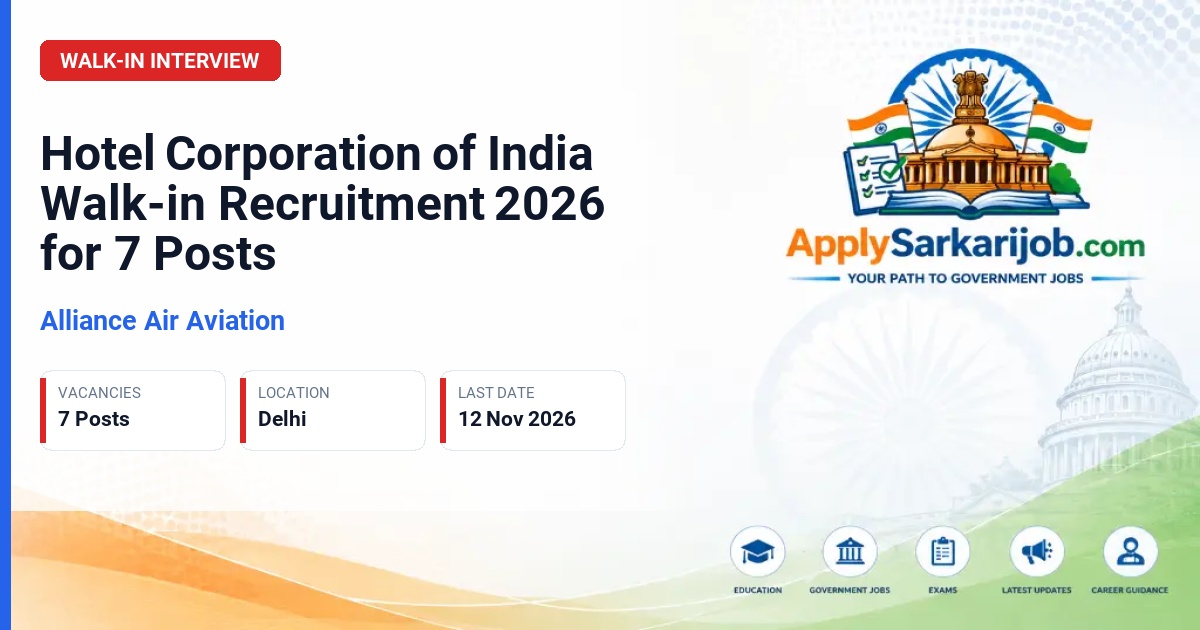 Alliance Air Aviation - Manager (Purchase), Junior Sous Chef, Commis-I (Indian), Commis-I (Bakery & Confectionery), Associate-Engineering Official Notification Poster & Schedule