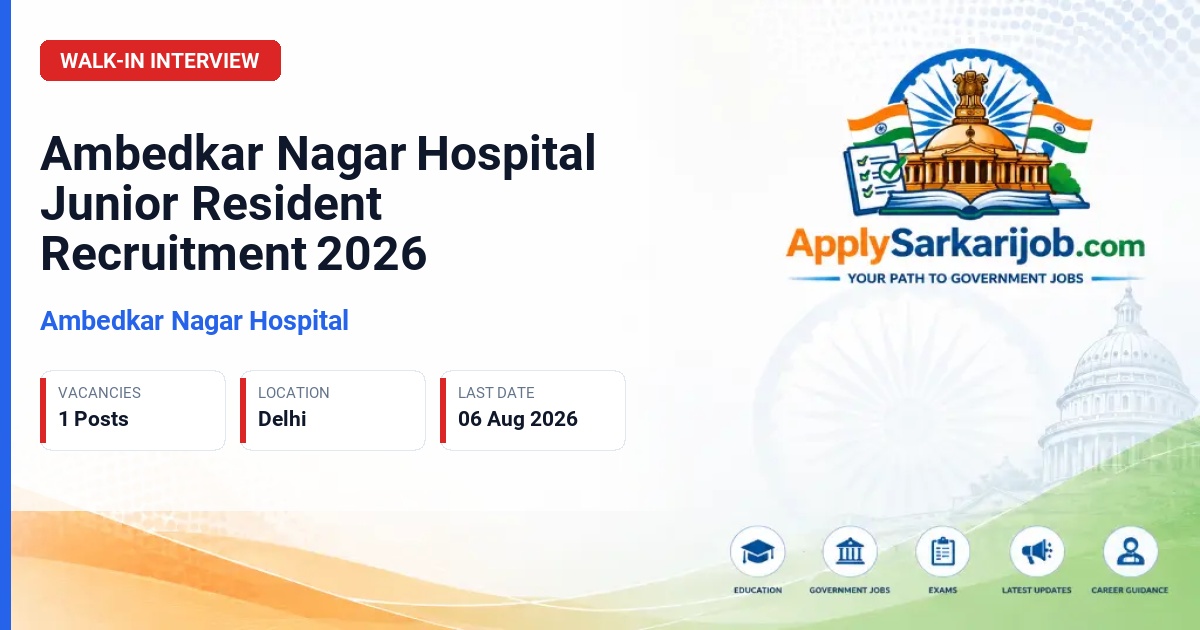 Ambedkar Nagar Hospital - Junior Resident Official Notification Poster & Schedule