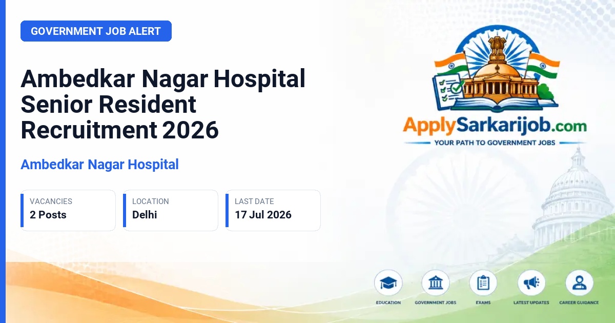 Ambedkar Nagar Hospital - Senior Resident Official Notification Poster & Schedule