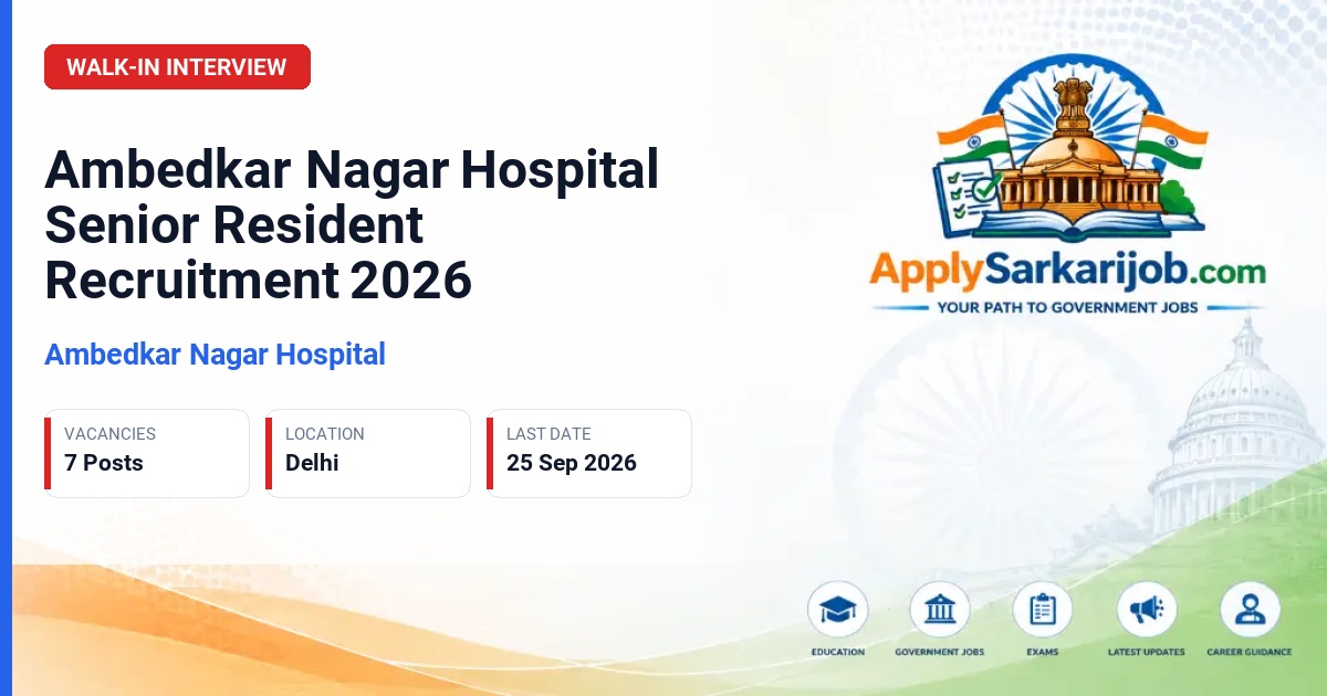 Ambedkar Nagar Hospital - Senior Resident Official Notification Poster & Schedule