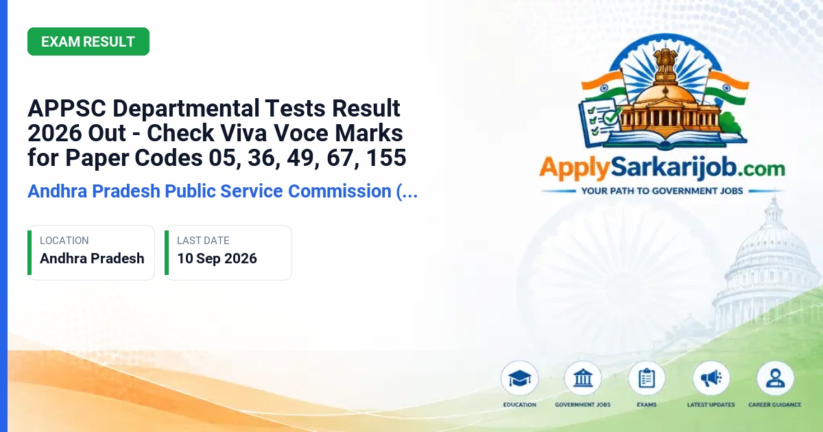 Andhra Pradesh Public Service Commission (APPSC) - Departmental Tests (May 2026 Session) - Viva Voce Official Notification Poster & Schedule