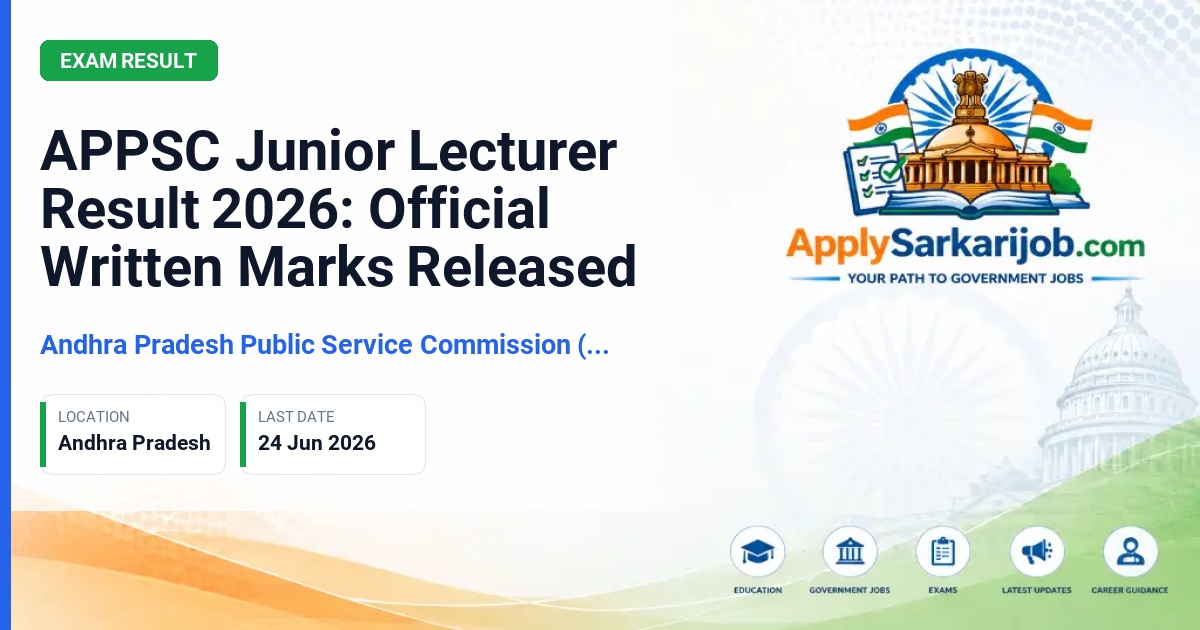 Andhra Pradesh Public Service Commission (APPSC) - Junior Lecturer Official Notification Poster & Schedule