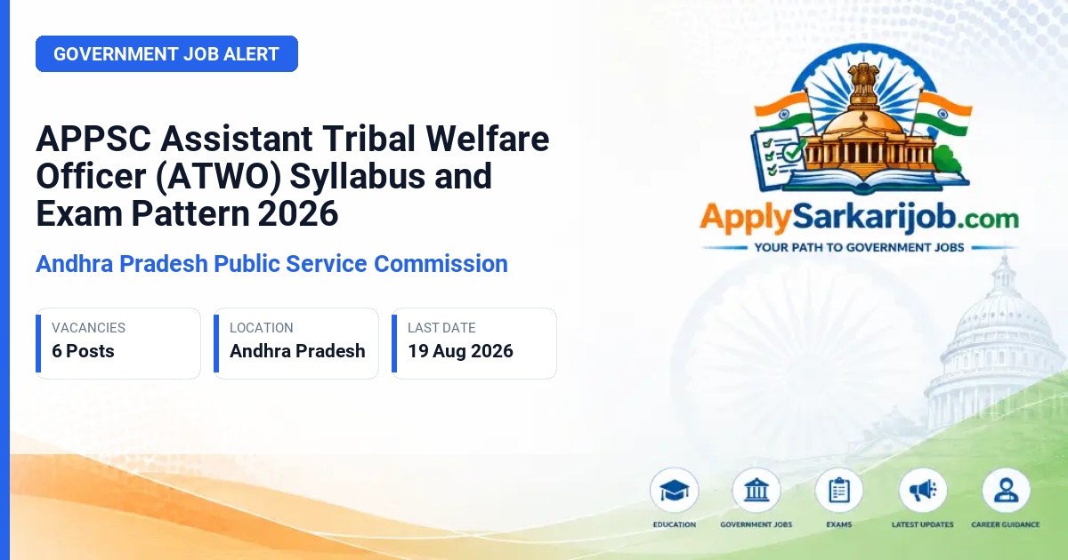 Andhra Pradesh Public Service Commission - Assistant Tribal Welfare Officer (ATWO) Grade-II Official Notification Poster & Schedule