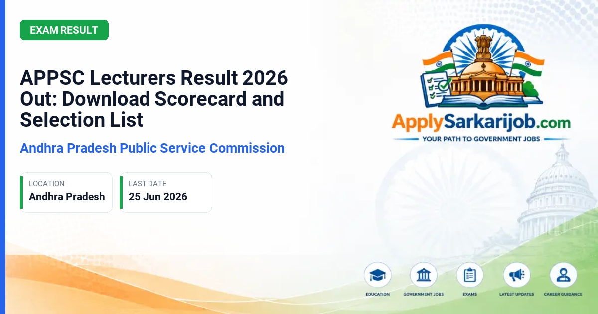 Andhra Pradesh Public Service Commission (APPSC) - Lecturers (Government Degree Colleges) Official Notification Poster & Schedule