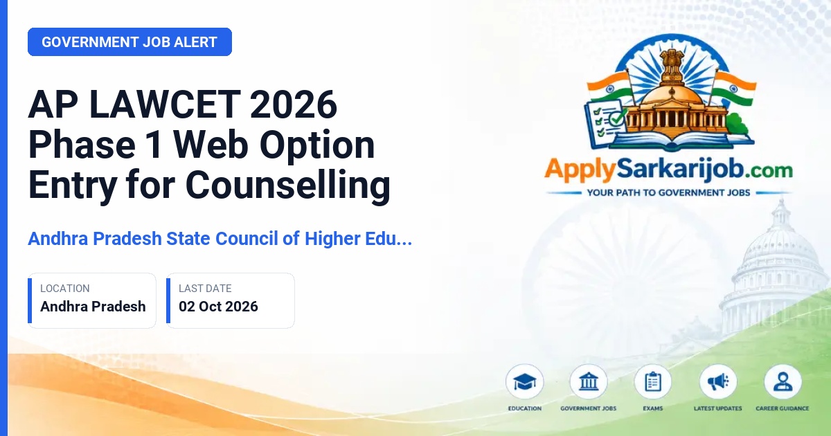 Andhra Pradesh State Council of Higher Education (APSCHE) - AP LAWCET 2026 Counselling Phase 1 Official Notification Poster & Schedule