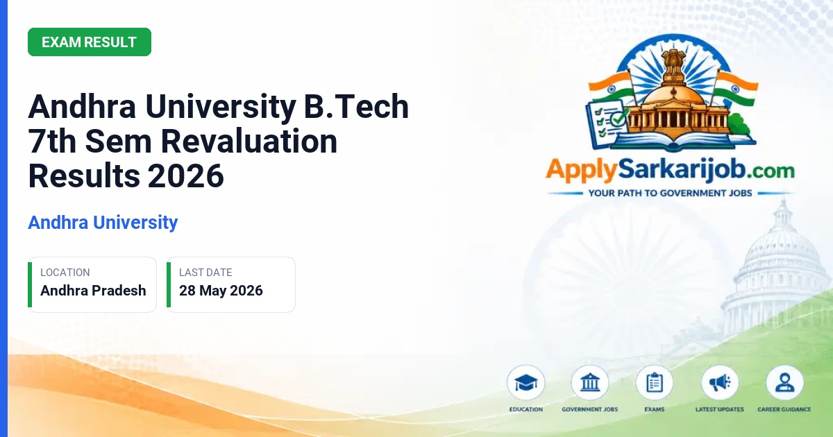 Andhra University - Andhra University B.Tech 7th Sem Revaluation Results 2026 Official Notification Poster & Schedule