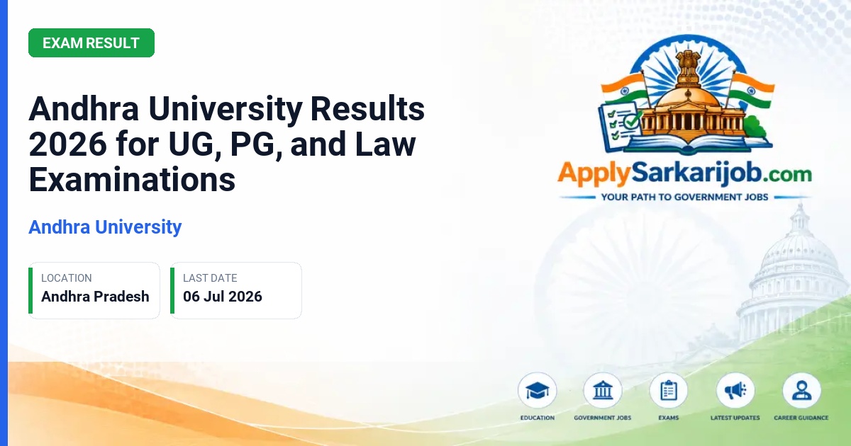 Andhra University - Andhra University Results 2026 for UG, PG, and Law Examinations Official Notification Poster & Schedule