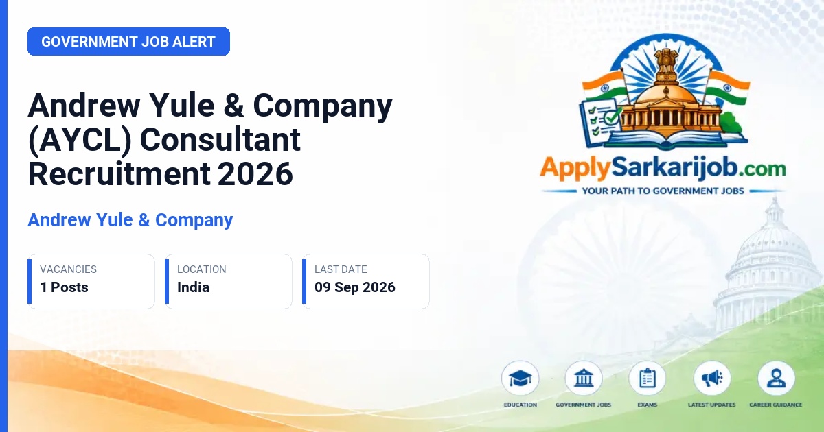 Andrew Yule & Company - Consultant (Finance) Official Notification Poster & Schedule