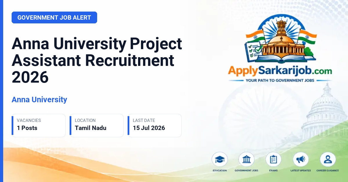 Anna University - Project Assistant Official Notification Poster & Schedule