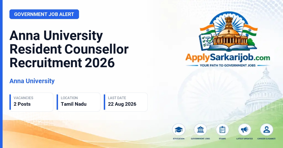 Anna University - Resident Counsellor Official Notification Poster & Schedule