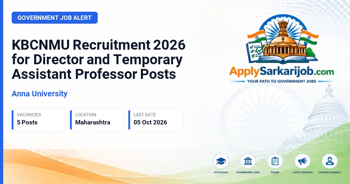 Anna University - Director (Contract) and Temporary Assistant Professor (Contract) Official Notification Poster & Schedule
