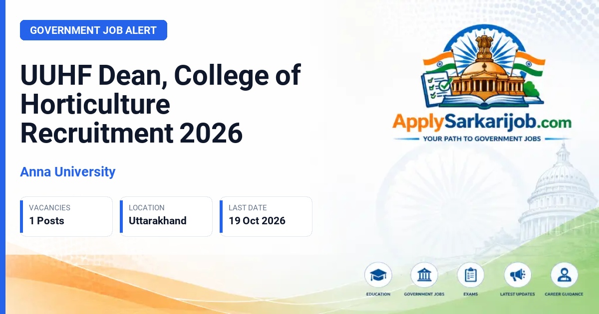 Anna University - Dean, College of Horticulture Official Notification Poster & Schedule