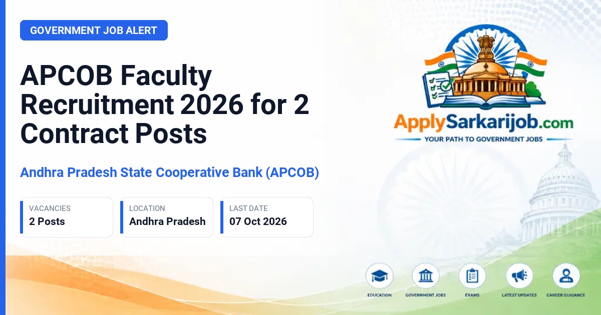 Andhra Pradesh State Cooperative Bank (APCOB) - Faculty Official Notification Poster & Schedule