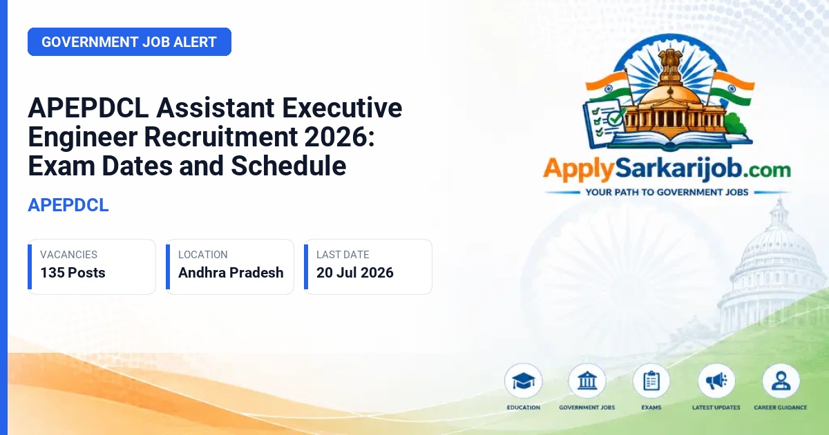 APEPDCL - Assistant Executive Engineer (Electrical/Telecom/Civil) Official Notification Poster & Schedule