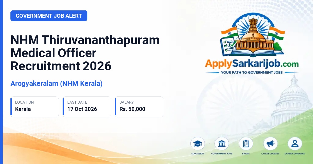 Arogyakeralam (NHM Kerala) - Medical Officer (MBBS) Official Notification Poster & Schedule