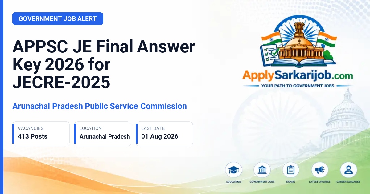 Arunachal Pradesh Public Service Commission - Junior Engineer Official Notification Poster & Schedule