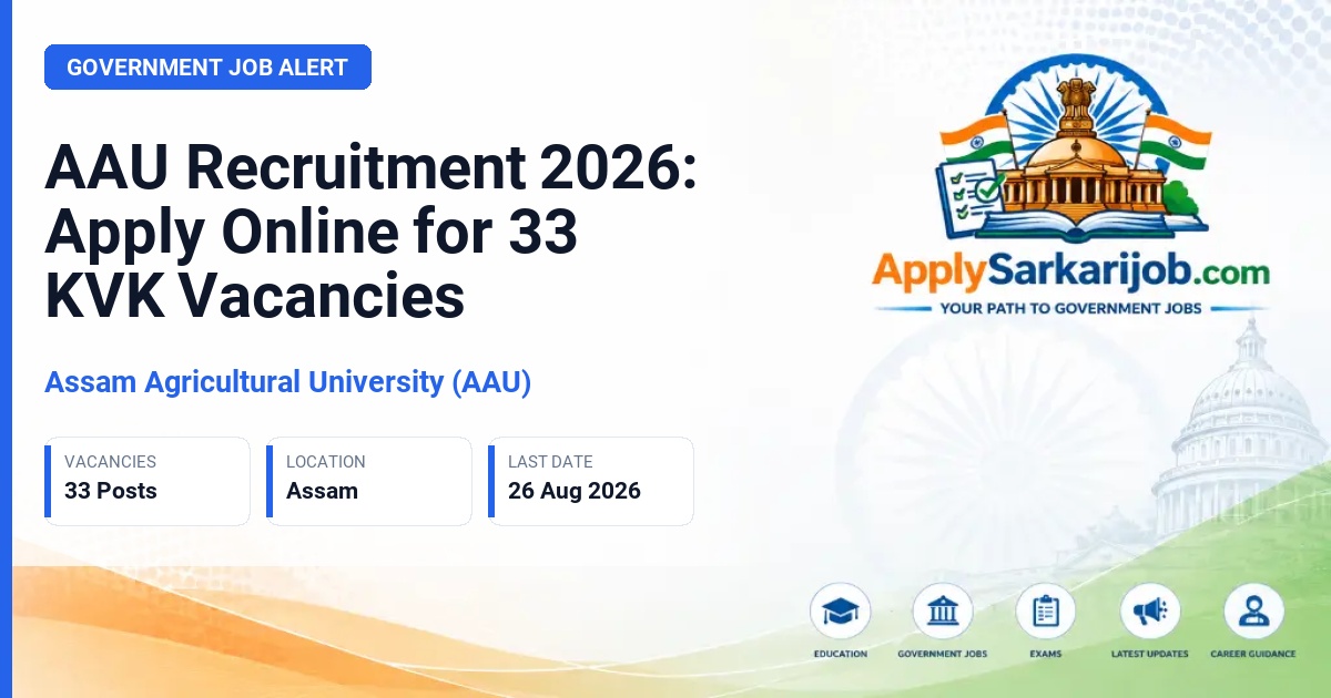 Assam Agricultural University (AAU) - Senior Scientist, Subject Matter Specialist, Farm Manager, Assistant, Driver, and Others Official Notification Poster & Schedule