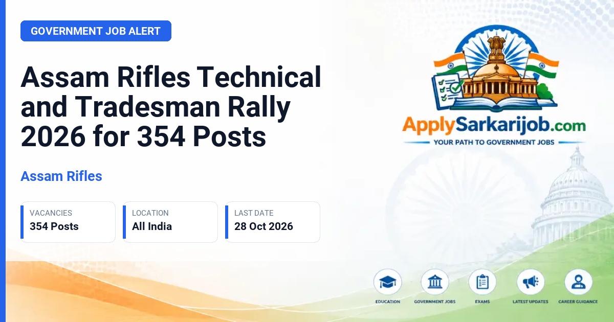 Assam Rifles - Technical and Tradesman Rally Official Notification Poster & Schedule
