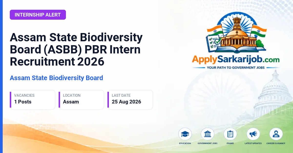 Assam State Biodiversity Board - PBR Intern Official Notification Poster & Schedule