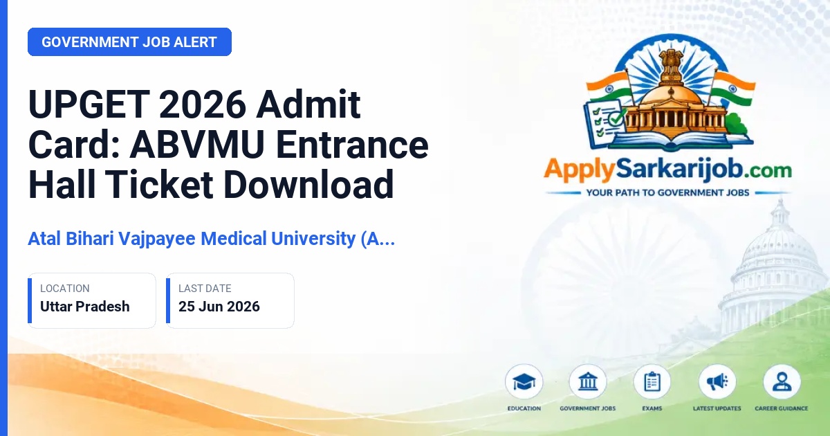 Atal Bihari Vajpayee Medical University (ABVMU) - GNM Entrance Exam Official Notification Poster & Schedule
