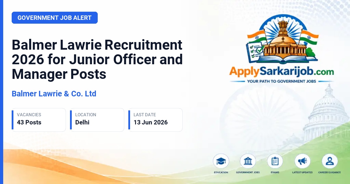 Balmer Lawrie & Co. Ltd - Junior Officer, Manager, Assistant Manager, Officer Official Notification Poster & Schedule