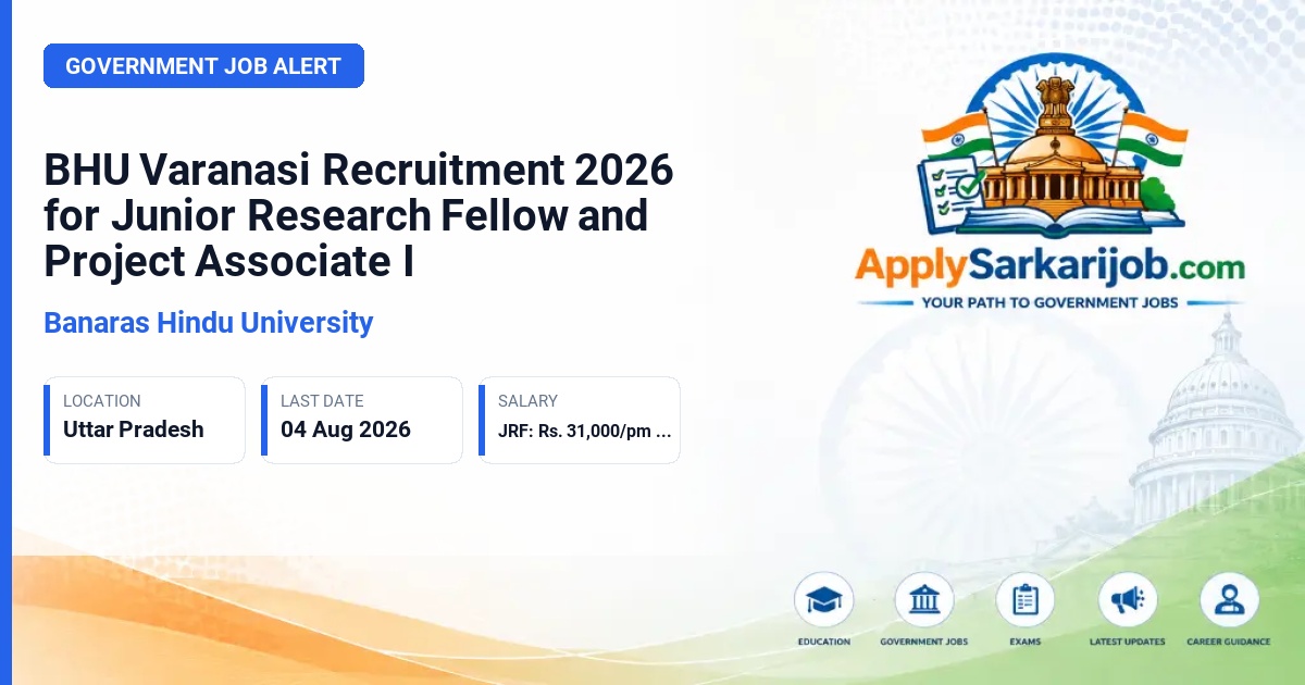 Banaras Hindu University - Junior Research Fellow / Project Associate I Official Notification Poster & Schedule