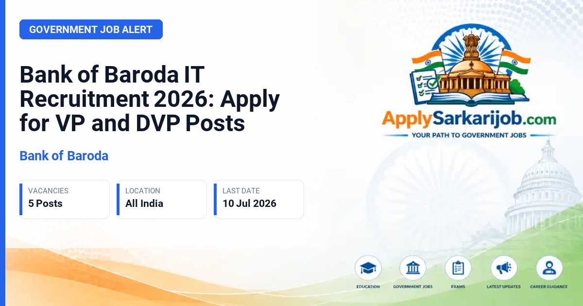 Bank of Baroda (BOB) - VP and DVP (IT) Official Notification Poster & Schedule