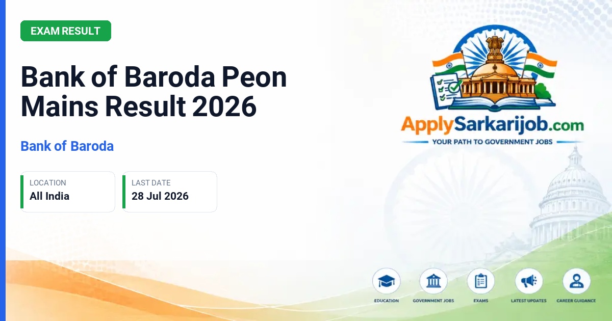 Bank of Baroda - Office Assistant (Peon) Official Notification Poster & Schedule
