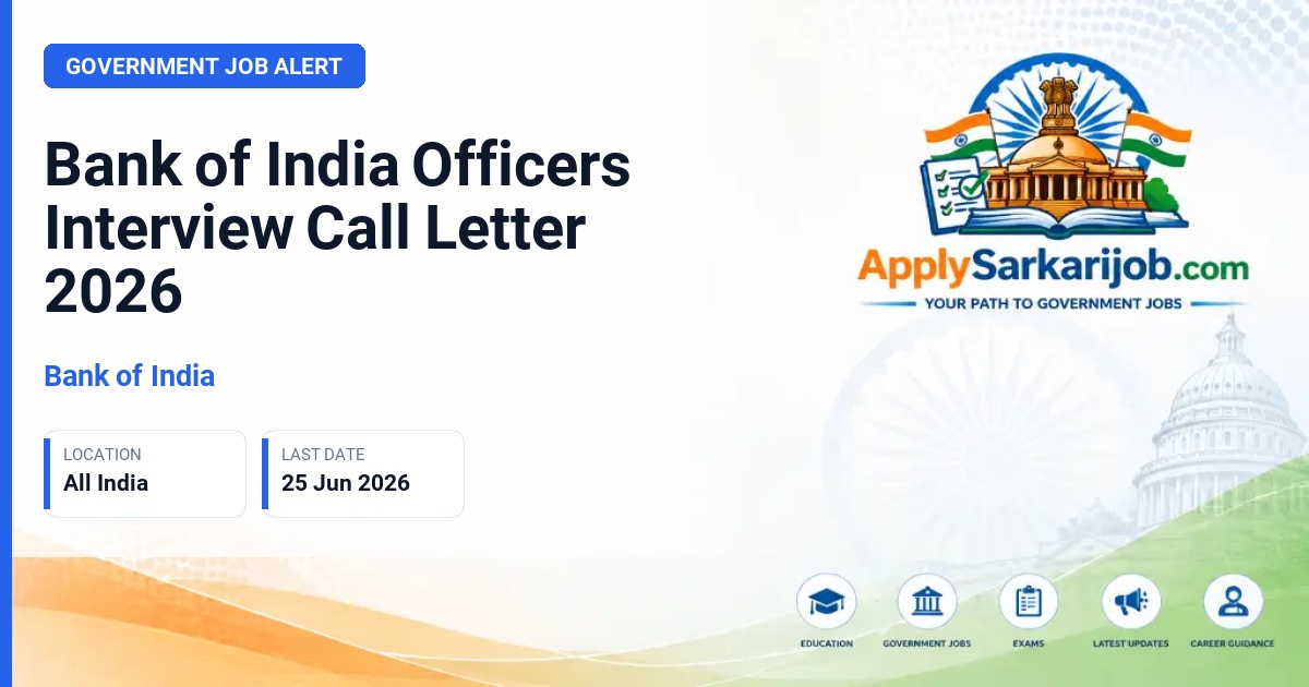 Bank of India (BOI) - Officers (Various Streams up to Scale IV) Official Notification Poster & Schedule