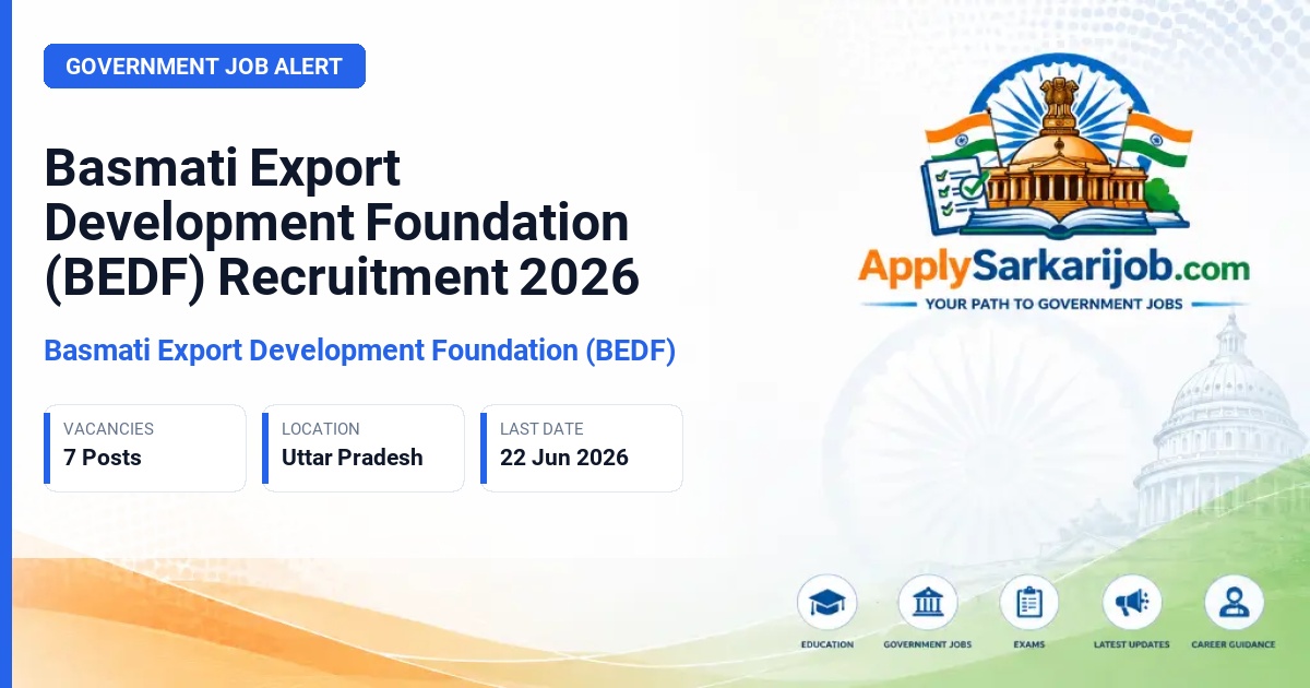 Basmati Export Development Foundation (BEDF) - Lab Analyst, Subject Matter Specialist Official Notification Poster & Schedule