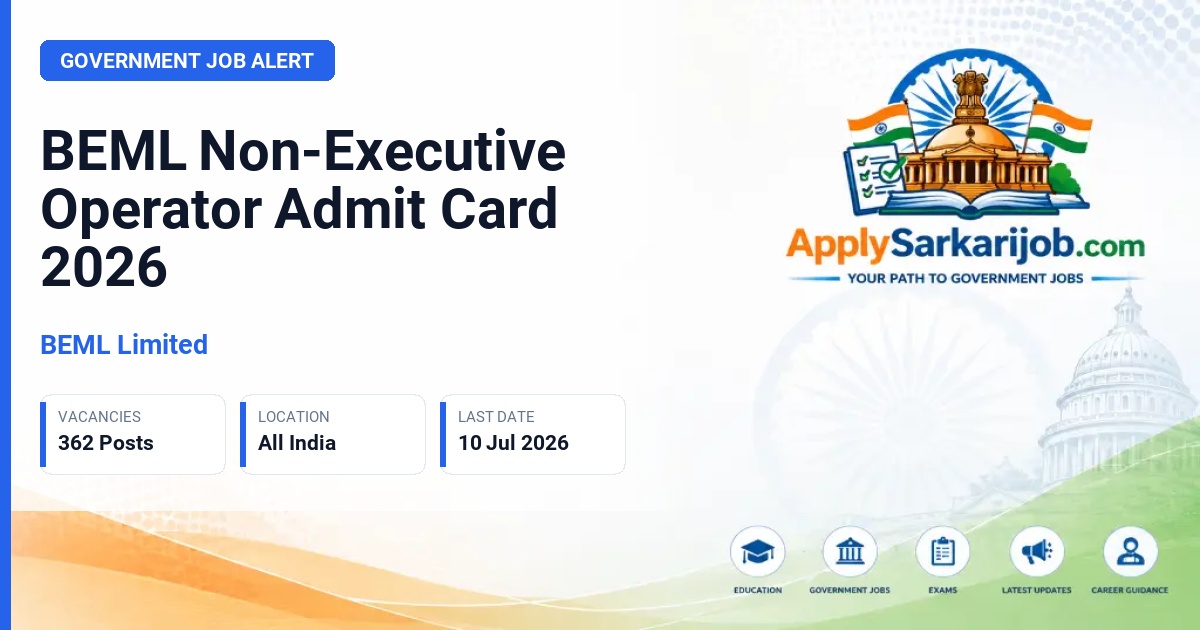 BEML Limited - Operator (Non-Executive) Official Notification Poster & Schedule