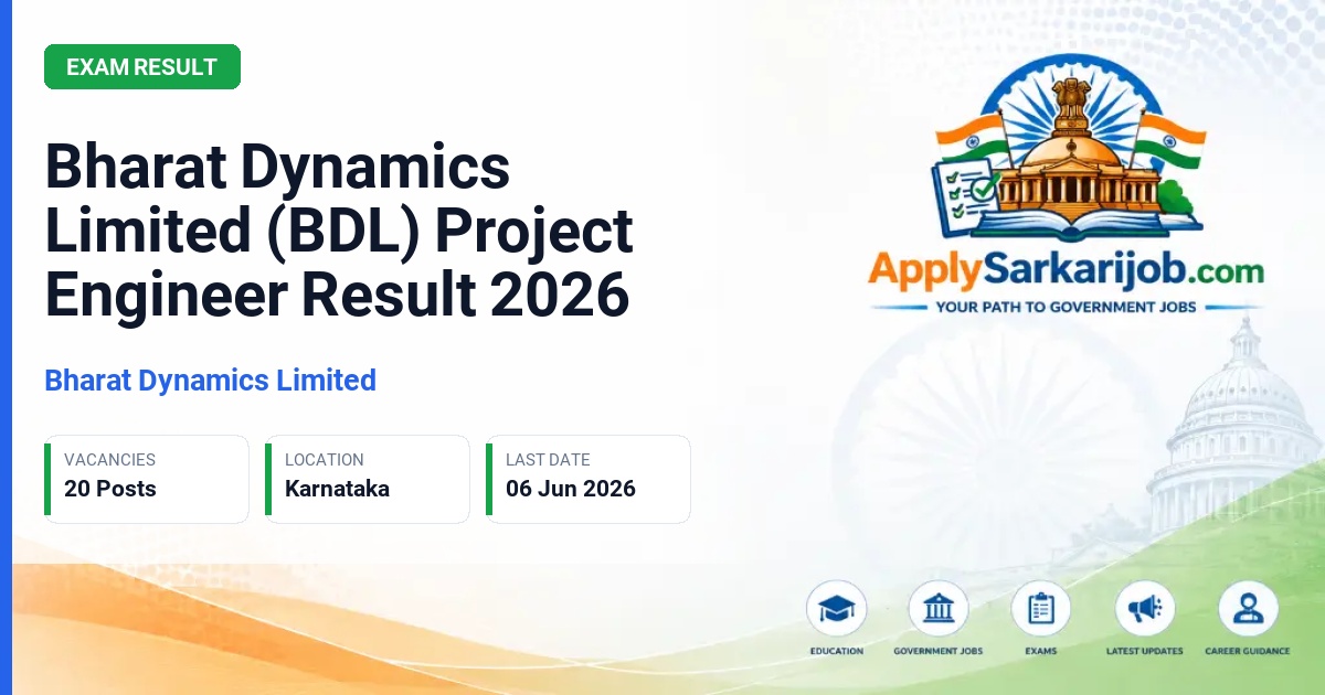 Bharat Dynamics Limited - Project Engineer Official Notification Poster & Schedule